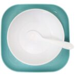 Service de table pour bébé , plateau bol et cuillère - Vert