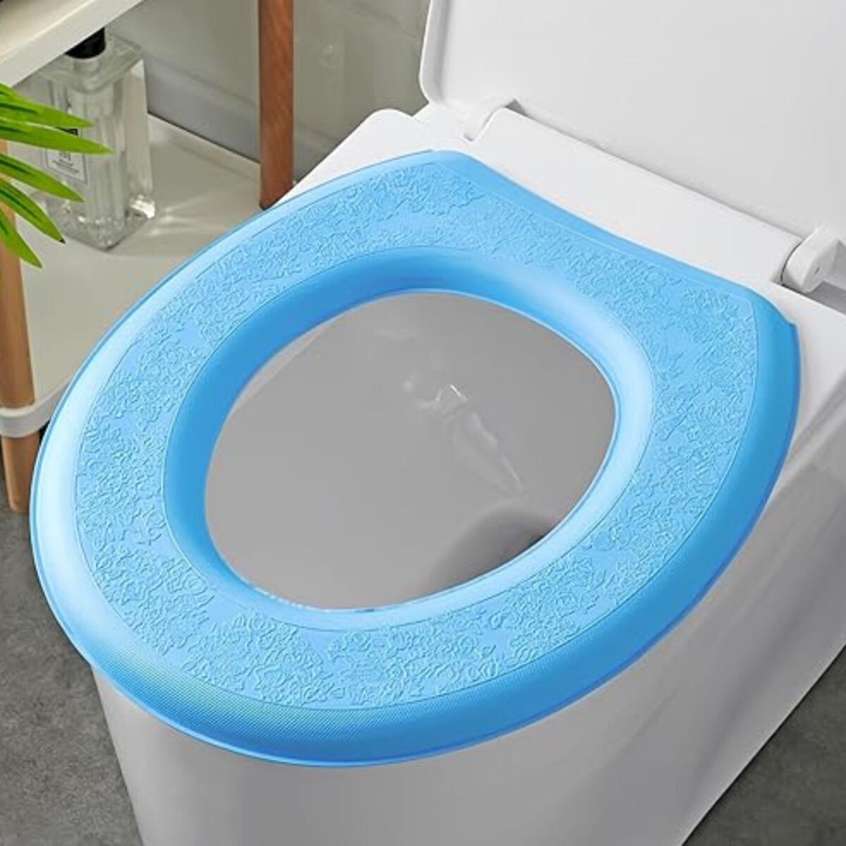 Housse de siège de toilette en mousse - Bleu